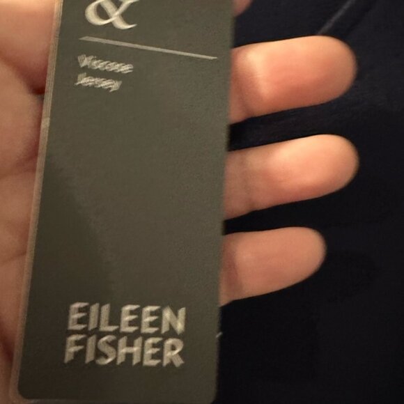 Eileen Fisher Deep V-Neck Midnight Dress - Picture 5 of 7